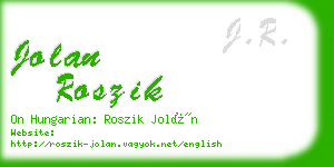 jolan roszik business card